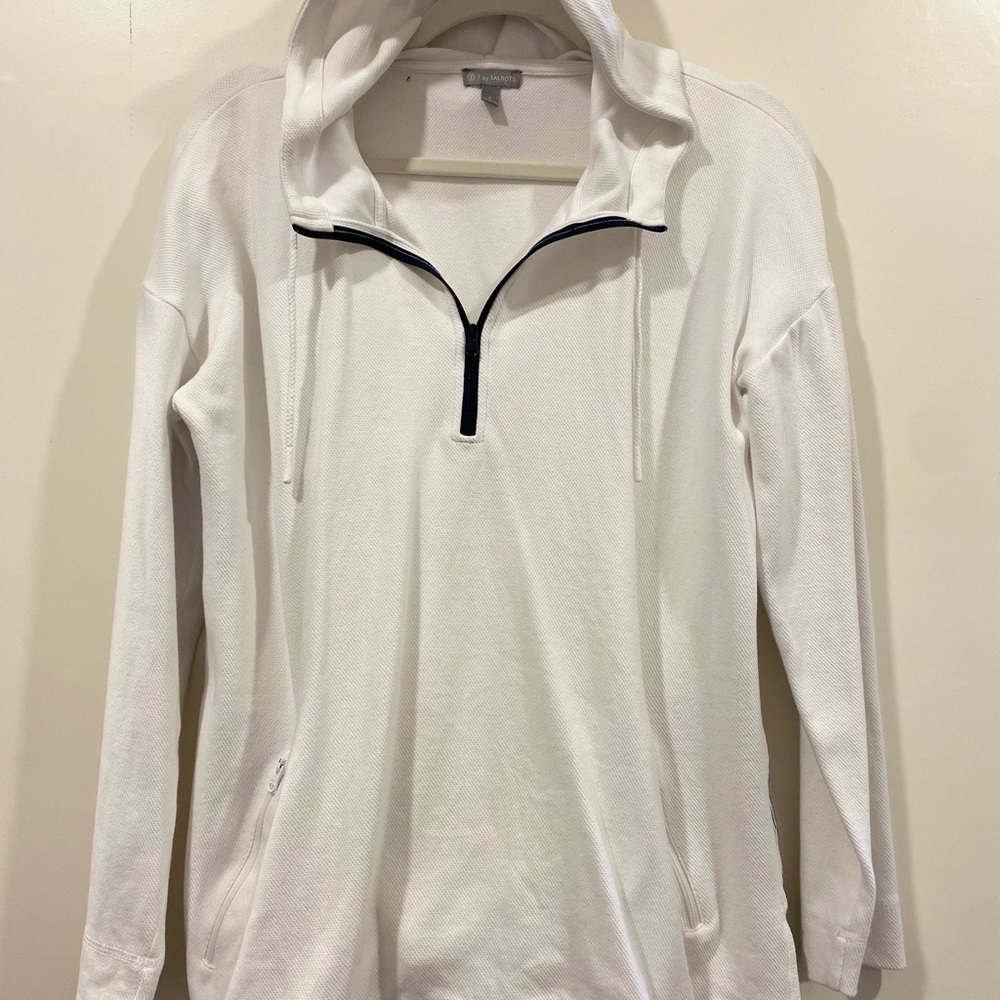White Talbot hooded shirt. Size large